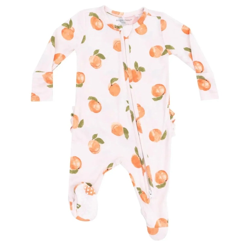Angel Dear – Two-Way Zipper Ruffle Back Footie – Watercolor Peaches