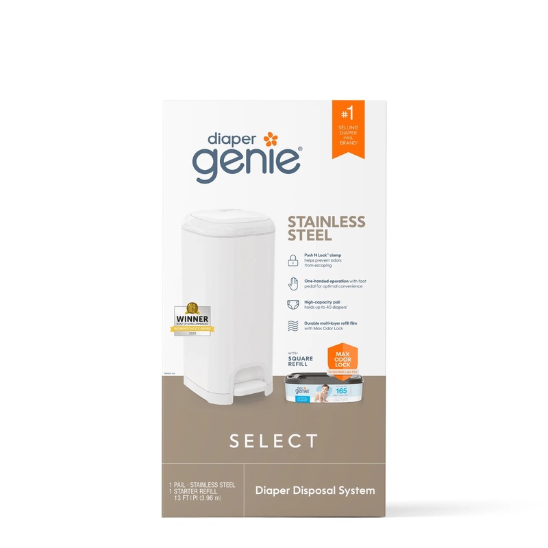 Diaper Genie Select Pail –  With Starter Refill
