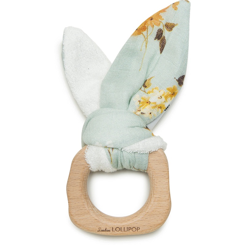 Loulou Lollipop Bunny Ear Teether – Wild Rose