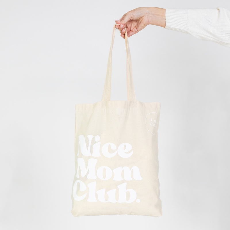 NICE MOM TOTE | “Nice Mom Club White