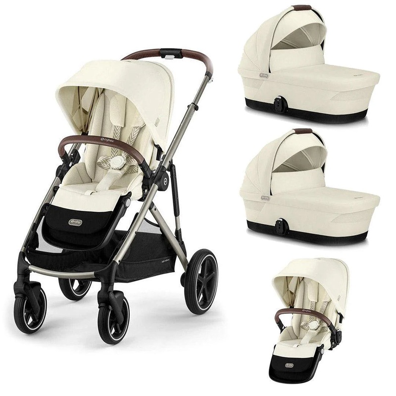 CYBEX Gazelle S Twin Bundle (2 seats, 2 carrycots) – Seashell Beige