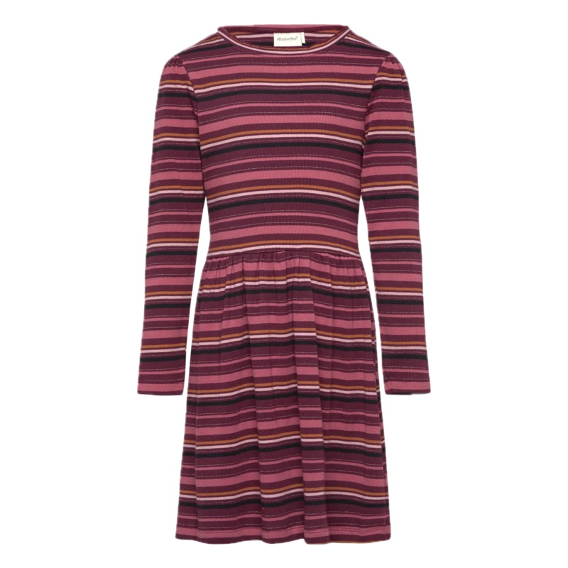 Minymo Stripe Rib Dress – Tawny Port