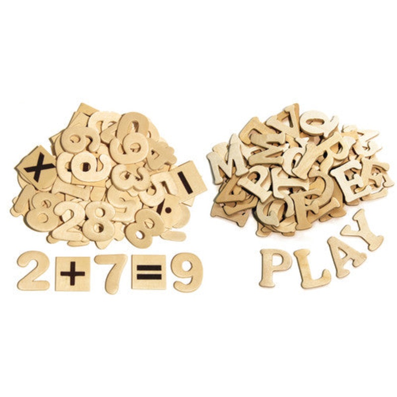 Wood Craft Sticks, Letters & Numbers