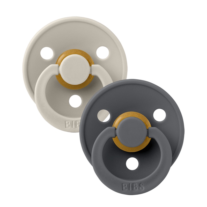 BIBS Color Baby Pacifier 2-Pack Latex Size 2  Sand/Iron