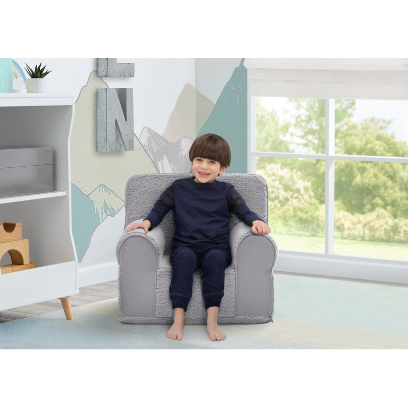 Deluxe Cozee Sherpa and Suede Chair for Kids