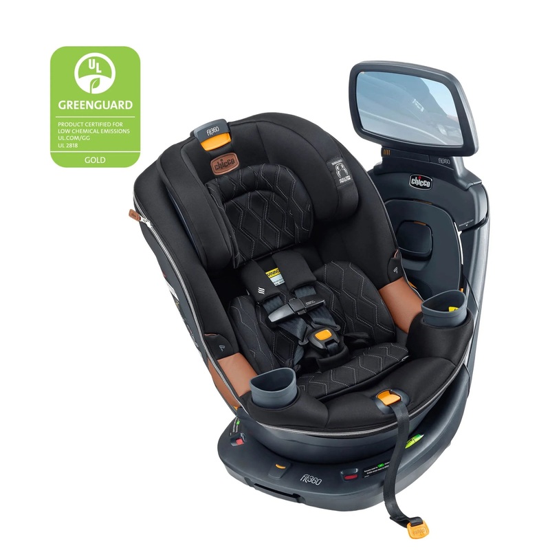 Fit360 Zip ClearTex Rotating Convertible Car Seat with Fit360 Mirror – Black/Black