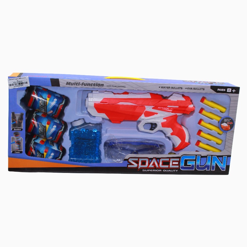 Foam & Gel Bullet Gun with Accessories – White And Red