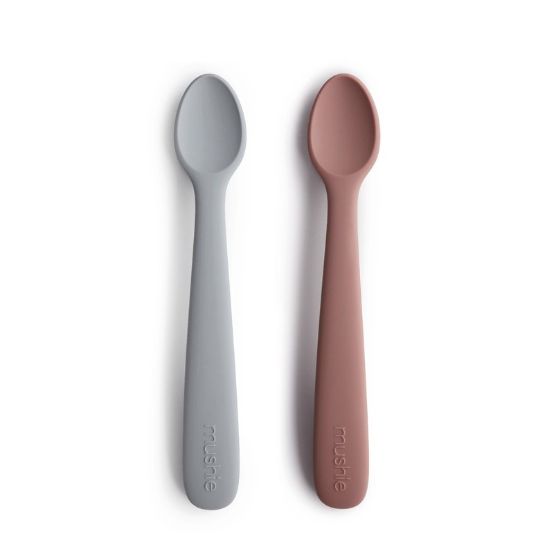 Silicone Feeding Spoons – 2 Pack – Stone/Cloudy Mauve