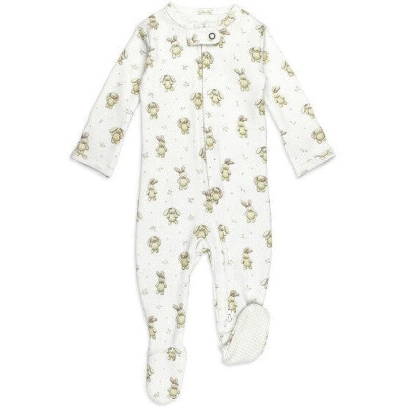 L’ovedbaby Organic 2-Way Zipper Footie | Brixy Bunny Biscuit