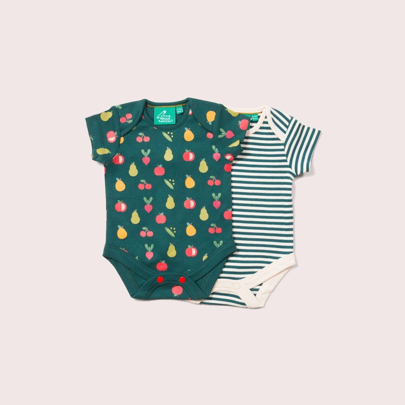 Little Green Radicals – Vegetable Patch Organic Baby Bodysuit Set – 2 Pack