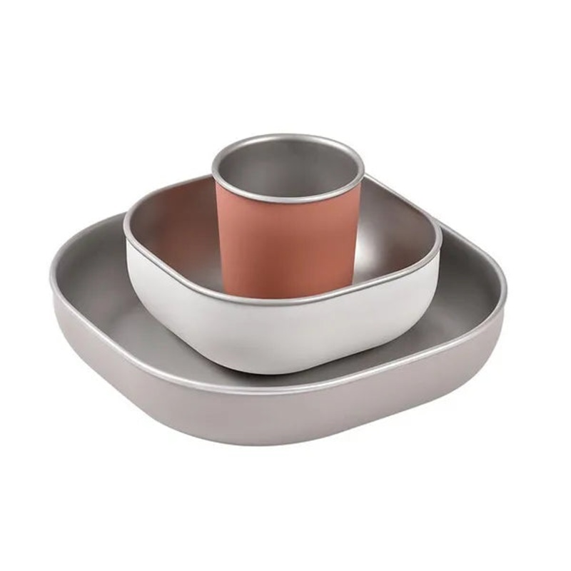 3 pc Stainless steel lunch box – Terracotta