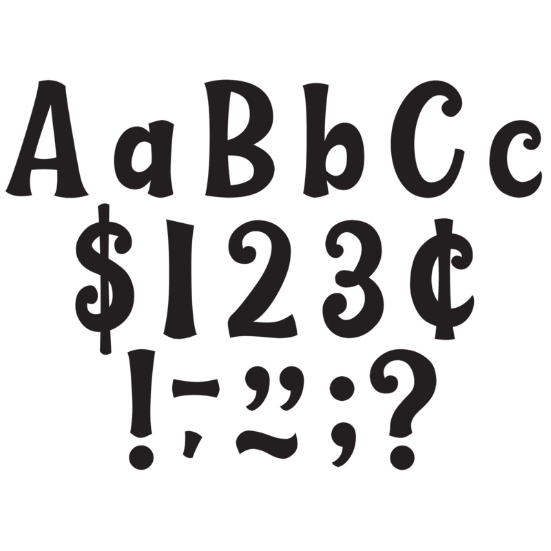 Black 4″ Wild Whimsy Letters Combo Pack