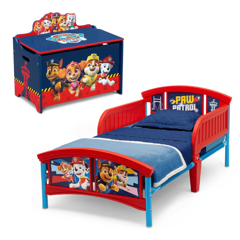 PAW Patrol 2-Piece Toddler Bedroom Set – Includes Toddler Bed and Deluxe Toy Box