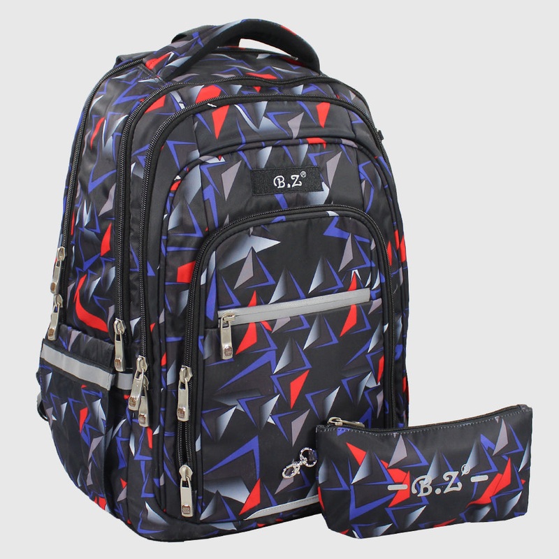 Dark Multicolored 20 Inches Backpack + Pencil Case