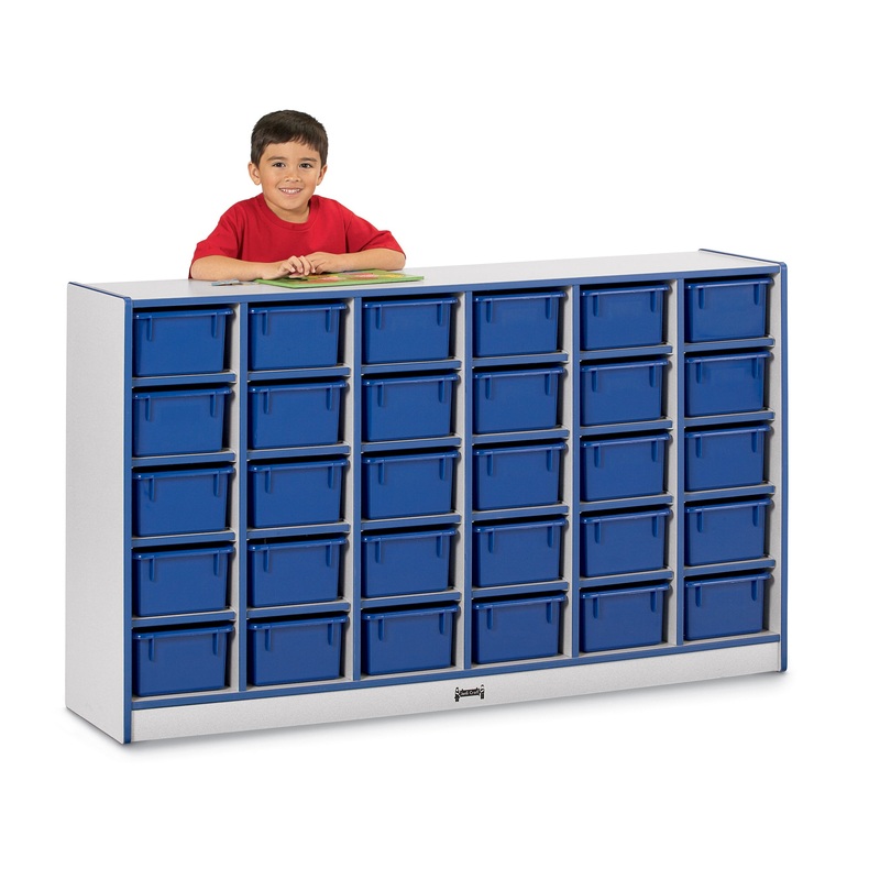 Rainbow Accents 30 Cubbie-Tray Mobile Storage – with Trays – Purple