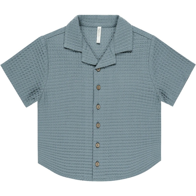 Rylee + Cru Lapel Collared Shirt || Ocean