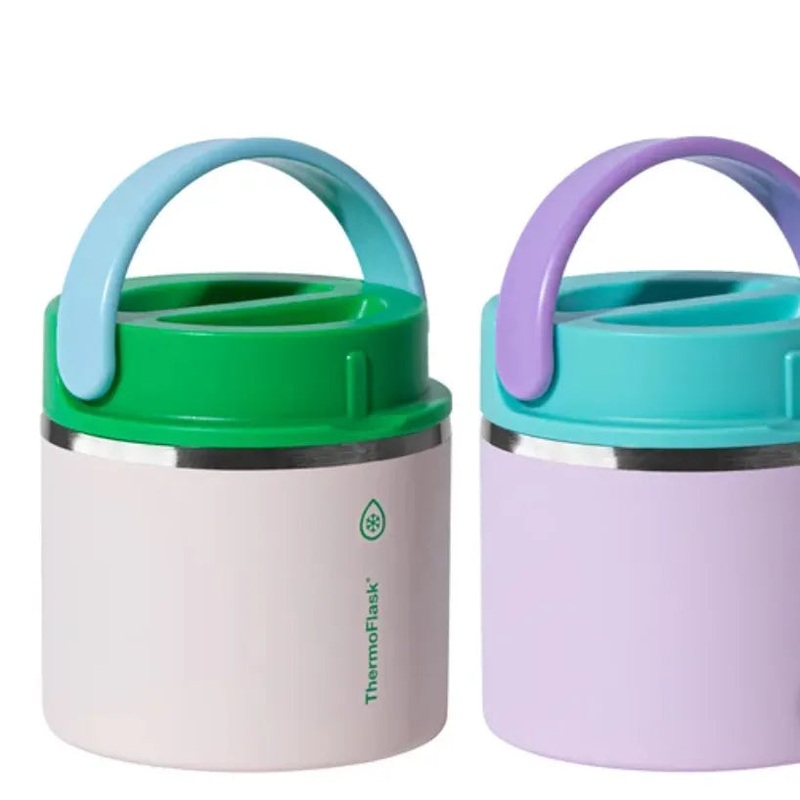 20 Oz Stainless Steel Insulated Food Jar – 2-Pack (Grey & Blue)