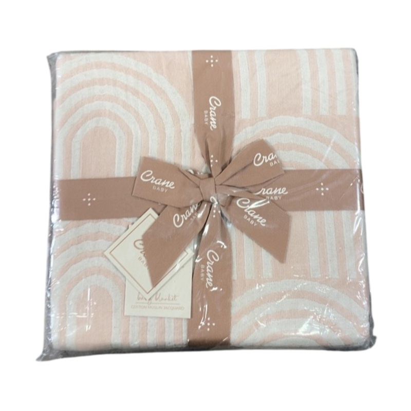 Crane Baby Cotton Muslin Jacquard Blanket, Pink Rainbow