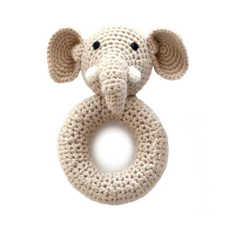 Crochet Ring Rattle Elephant