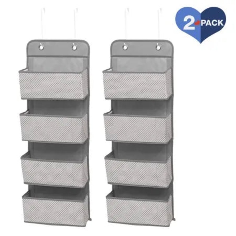 Delta Children 4 Pocket Over the Door Hanging Organizer – 2 Pack Easy Storage/Organization Solution – Versatile and Accessible in Any Room in the Hou