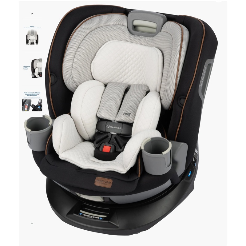 Emme 360 Rotating All-in-One Convertible Car Seat – Onyx Sand