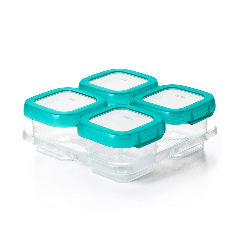 OXO Tot Baby Blocks Freezer Storage Containers, 4 oz – Teal