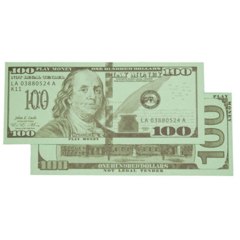 Play Money, $100 Bills, Set of 50