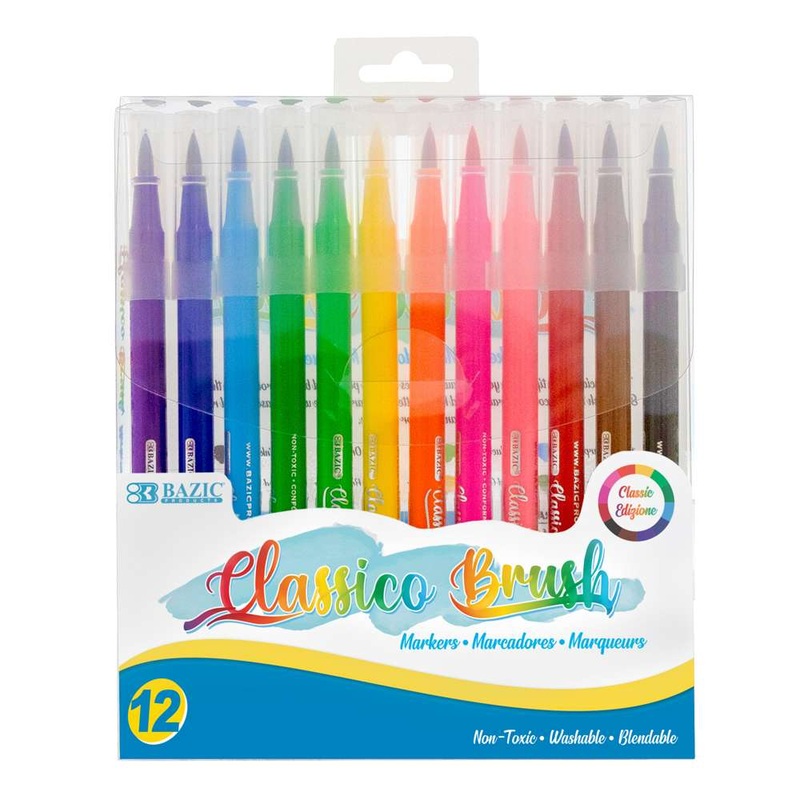 Brush Markers 12 Colors Washable
