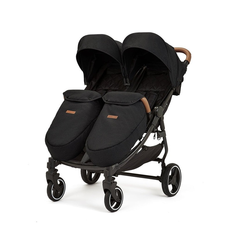 Ickle Bubba Venus MAX Double Stroller –  Black / Tan