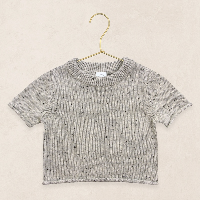 Knit Short Sleeve Tee – Grey Speckle