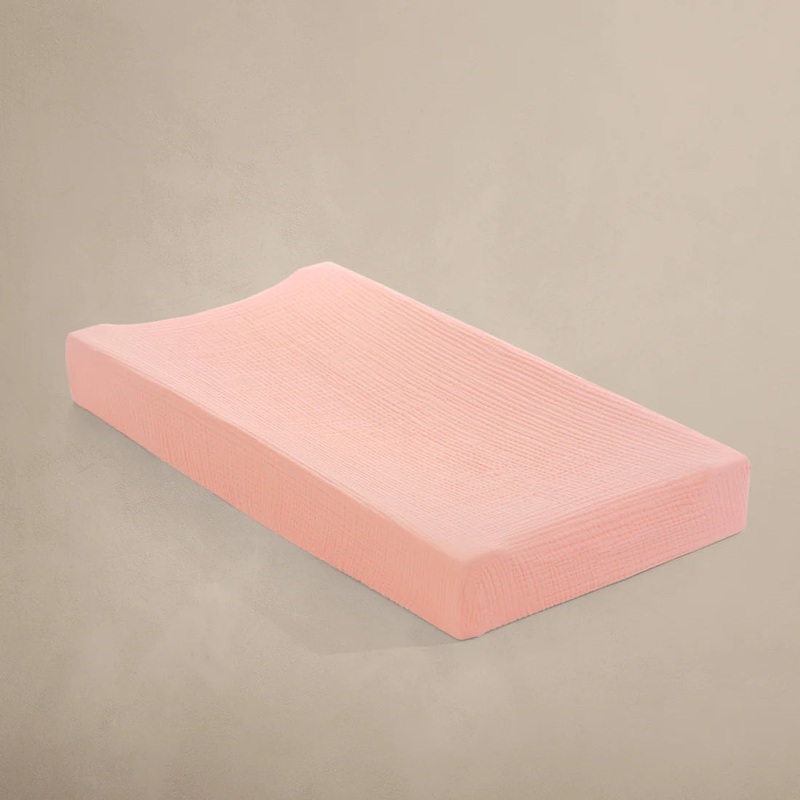 Oilo Rosette Pink Muslin Changing Pad Cover