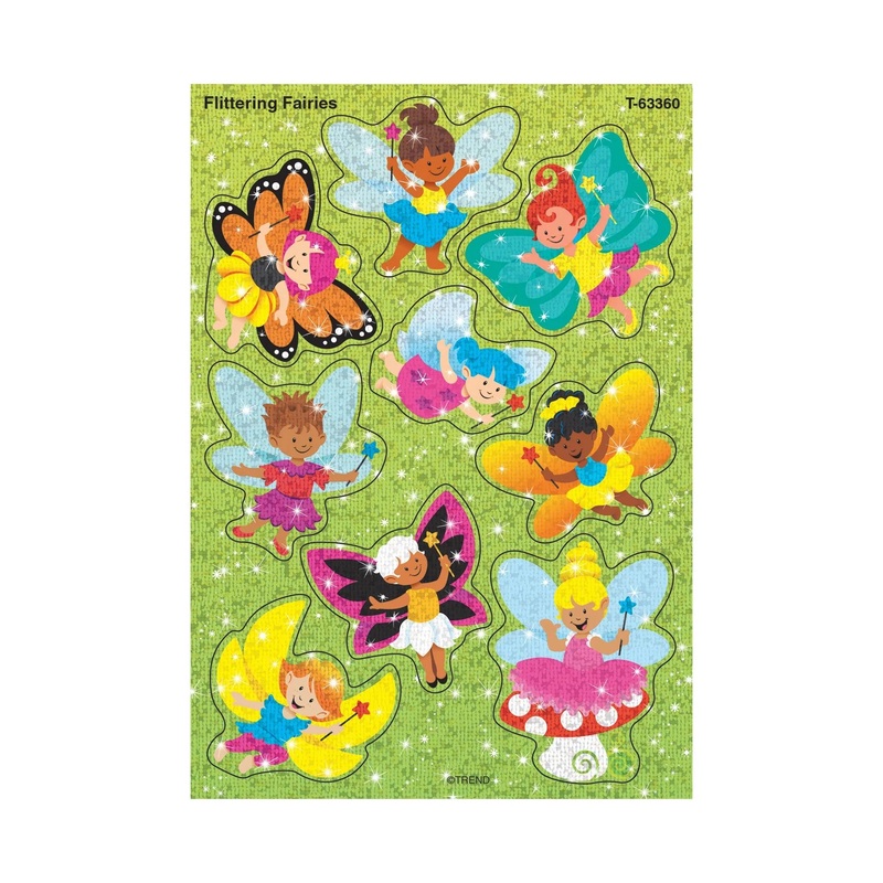 Flittering Fairies Sparkle Stickers  Large