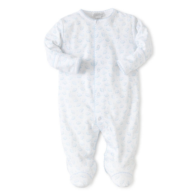 Kissy Kissy Print Footie Ele Fun Light Blue