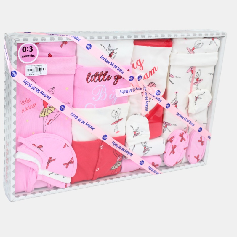 Little Dancer Themed Baby Girls’ Cotton Gift Box – 20 Pcs (0-3m)