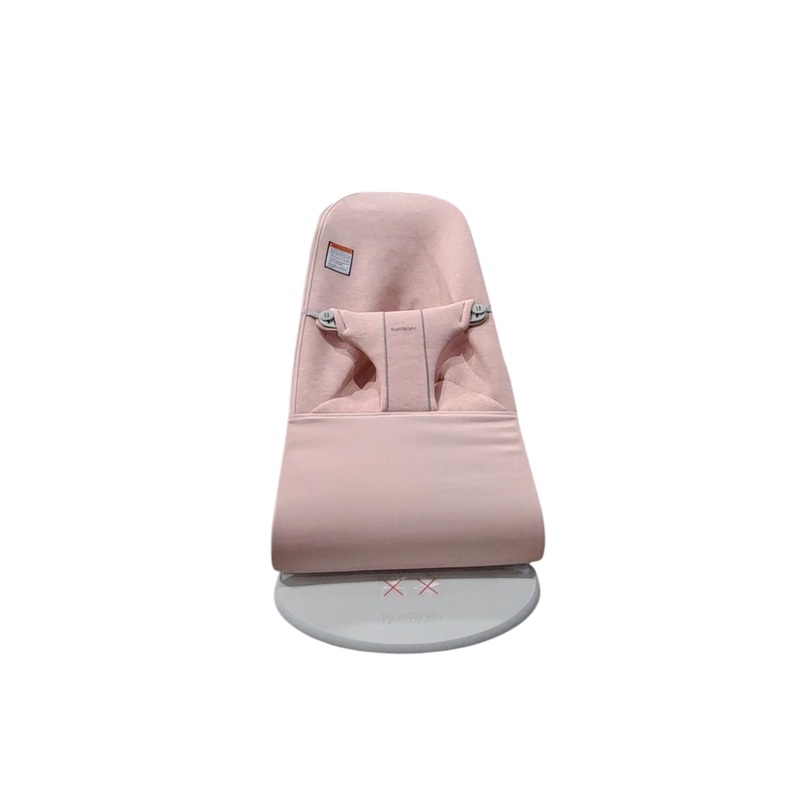 BabyBjorn Bouncer Bliss, Dusty Pink Cotton Classic Quilt, Light Gray Frame