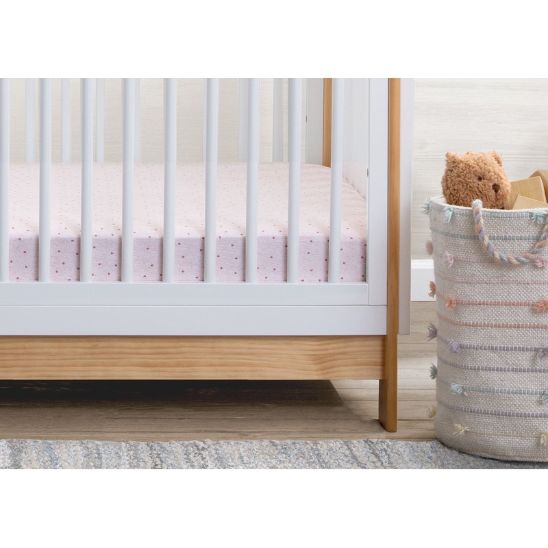babyGap Pink Hearts & Stripes 100% Organic Cotton Crib Sheets – 2 Pack