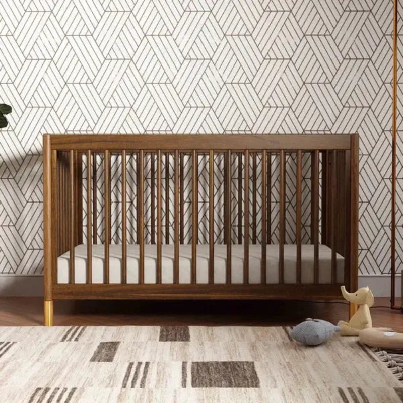 Babyletto – Gelato 4-in-1 Convertible Crib – Natural Walnut + Gold Feet