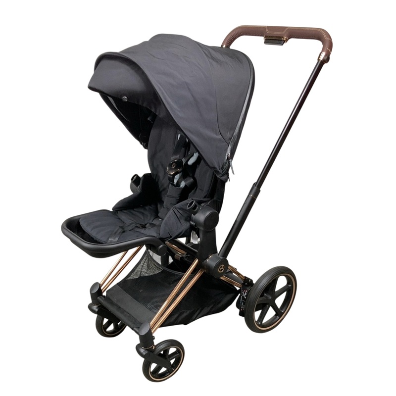 Cybex E-PRIAM Electric Stroller, 2021, Deep Black, Rosegold, without Battery