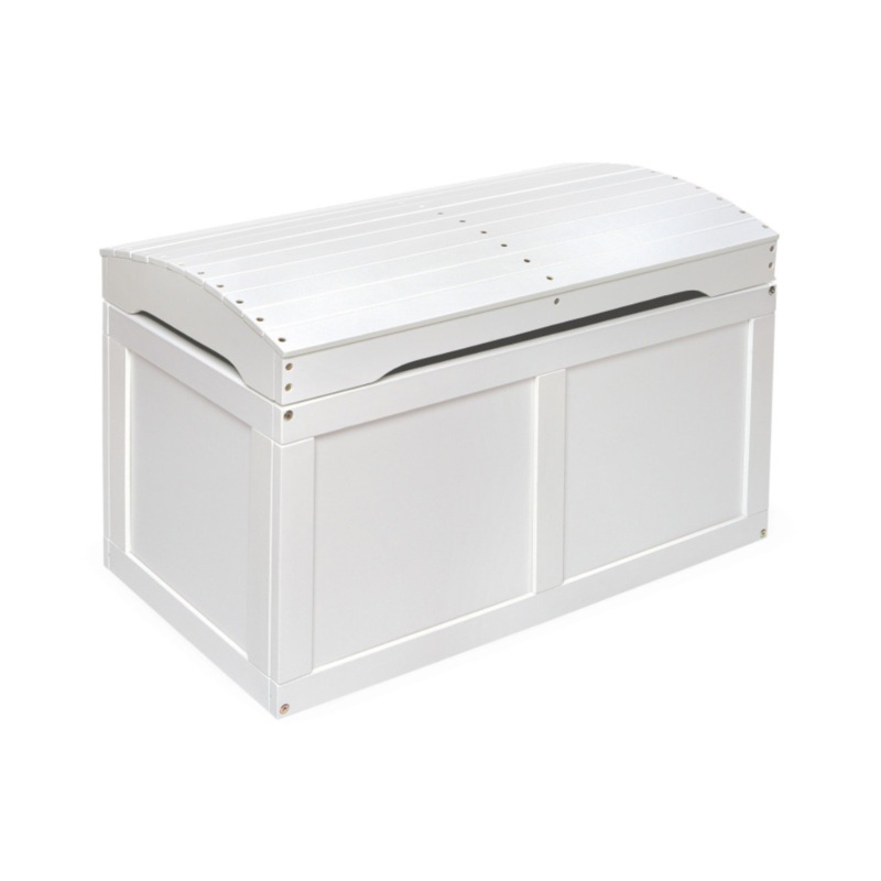 Hardwood Barrel Top Toy Chest – White