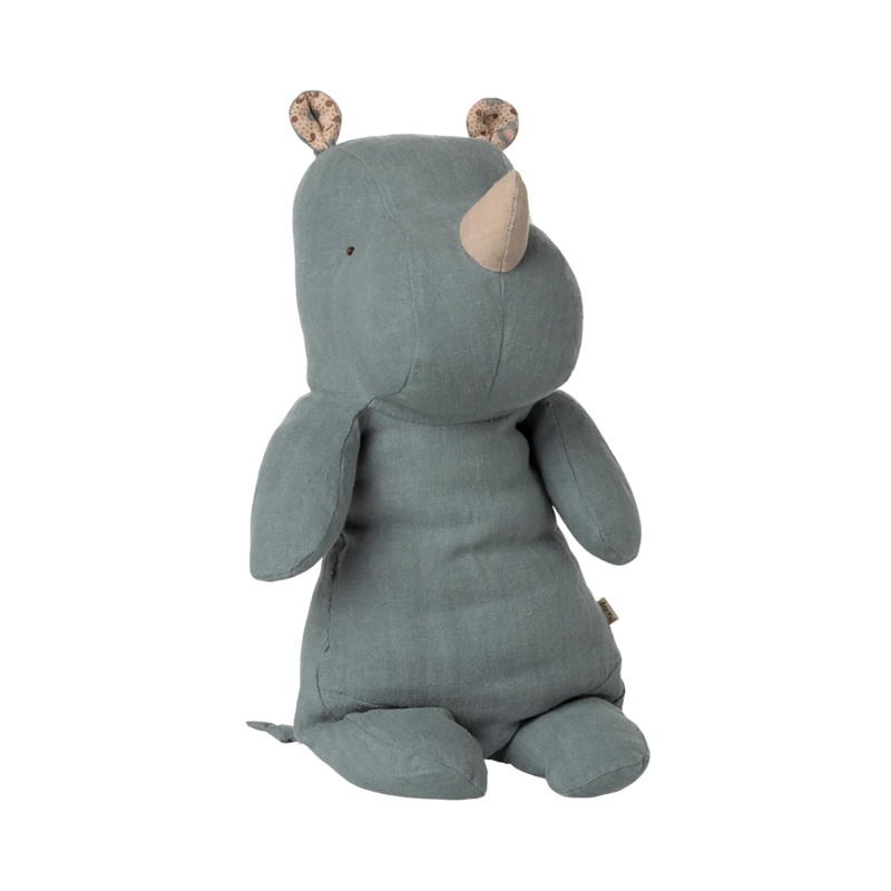Maileg Safari Friends Medium Rhino – Dusty Blue