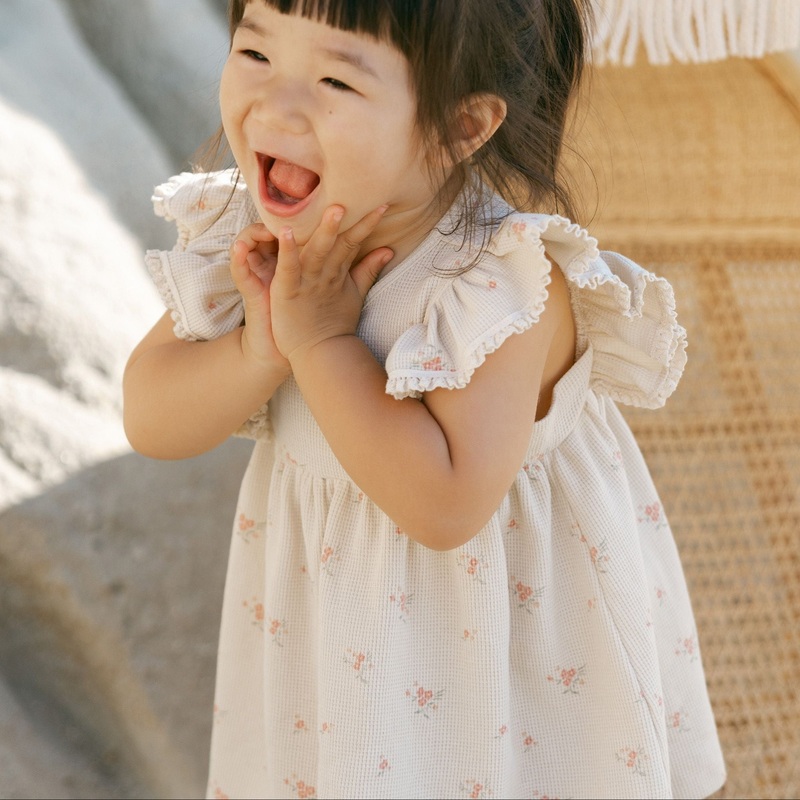 Quincy Mae – Organic Daisy Dress – Vintage Rose