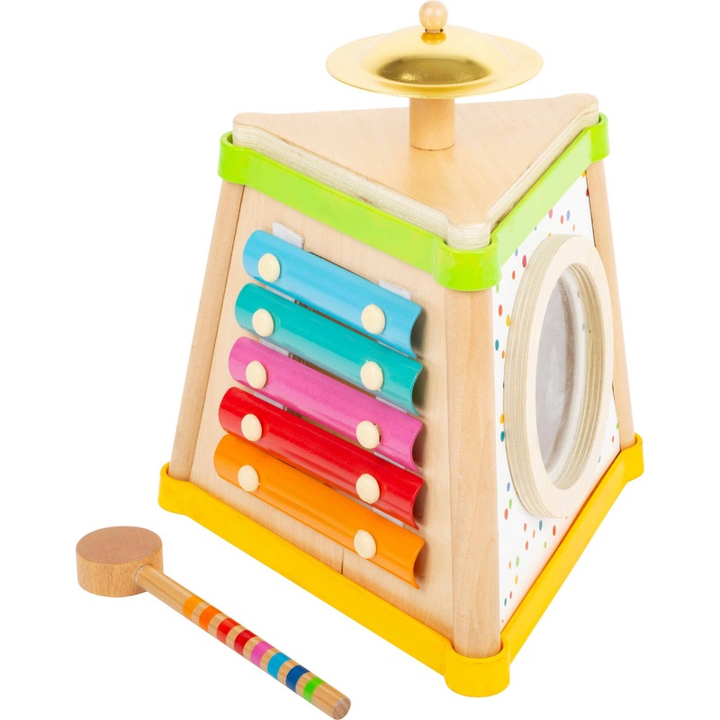 Small Foot –  Wooden 4 in 1 Musical Triangle Box Toy “Sound” With Beater