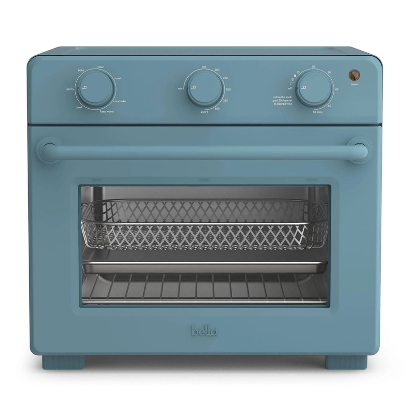 bella Air Fryer Toaster Oven Surf: 12-Qt Capacity, 1700W, Aluminum, Includes Baking Pan & Air Fry Basket, Blue