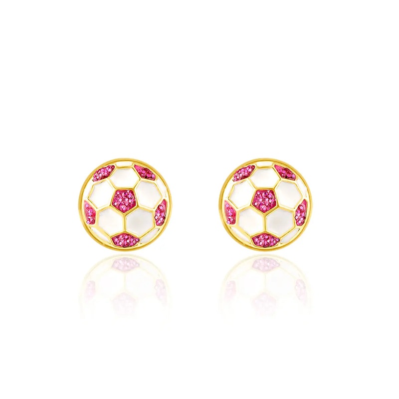 Girl Nation Glitter Soccer Ball Cutie Stud Earrings