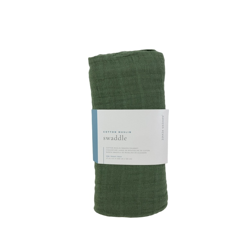 Little Unicorn Cotton Muslin Swaddle, Fern