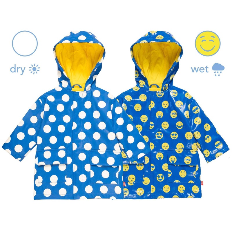 Magnetic Me – Raincoat – Blue Polka Dot Emoji