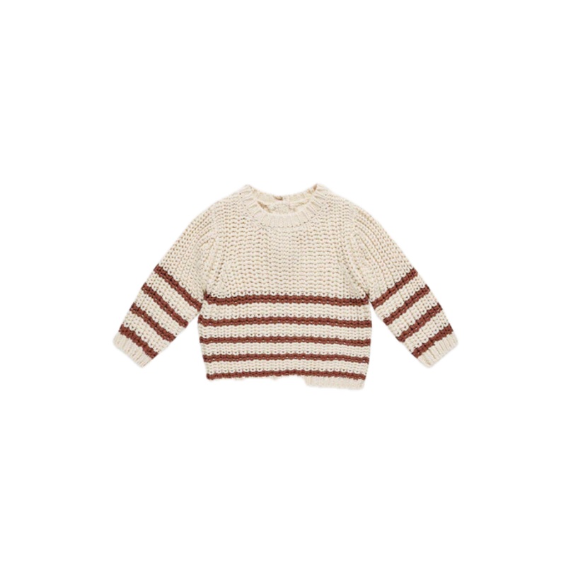 Quincy Mae Rex Sweater – Cranberry Stripe