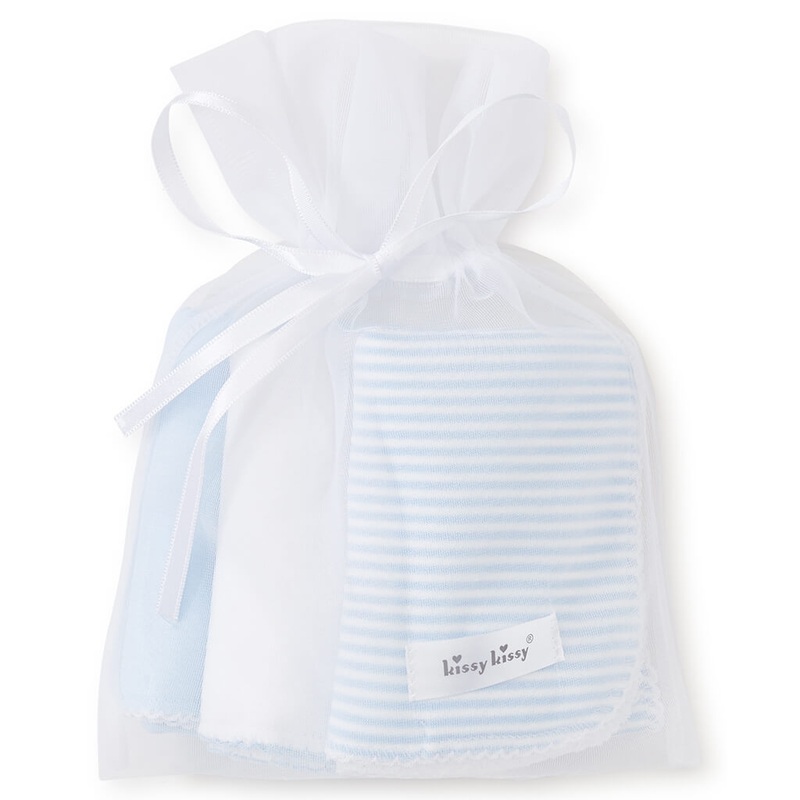 Kissy Kissy 3 Pack Burp Cloth Cloth Set Stripes Blue