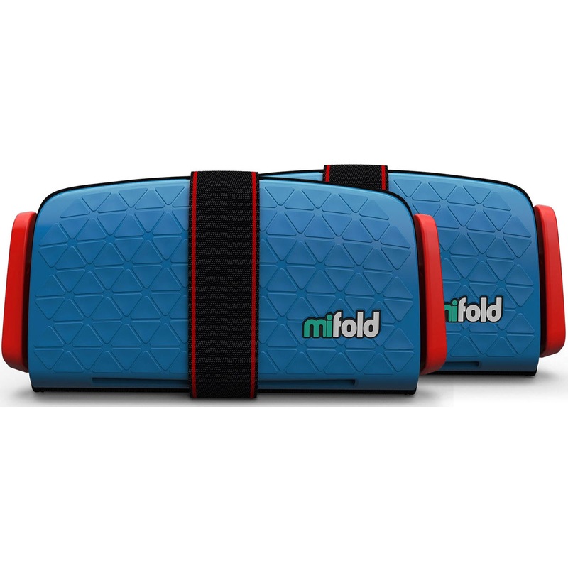 Mifold Grab-and-Go ackless Belt Positioning Booster Car Seat, 2-Pack – Denim Blue