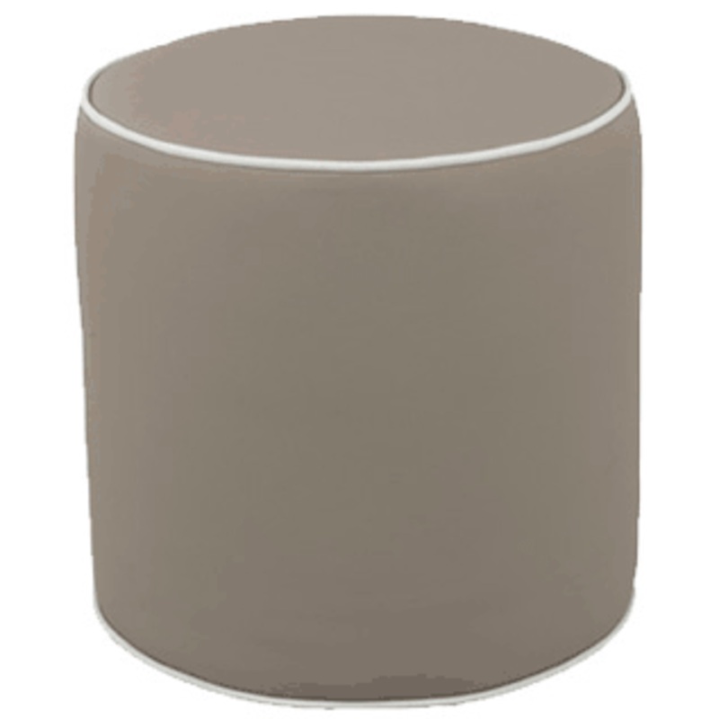 Oilo Pouf in Taupe Faux Leather